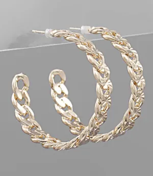 Stacie Chain Hoop Earrings