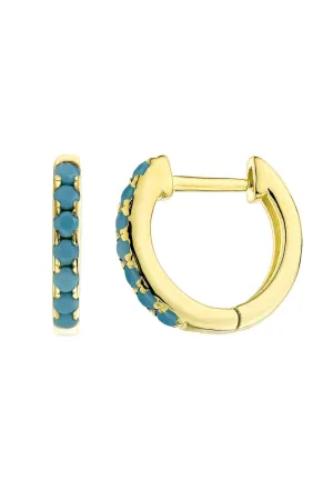 Sterling Silver Blue 10mm Huggie Hoop Earrings