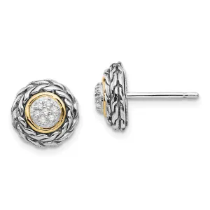 Sterling Silver Gold Diamond Earrings