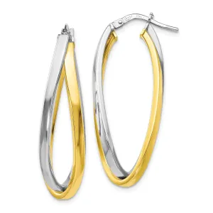 Sterling Silver Gold-tone Polished Finish Hoop Earrings