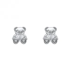 Teddy Bear Stud Earrings With Diamond E6431