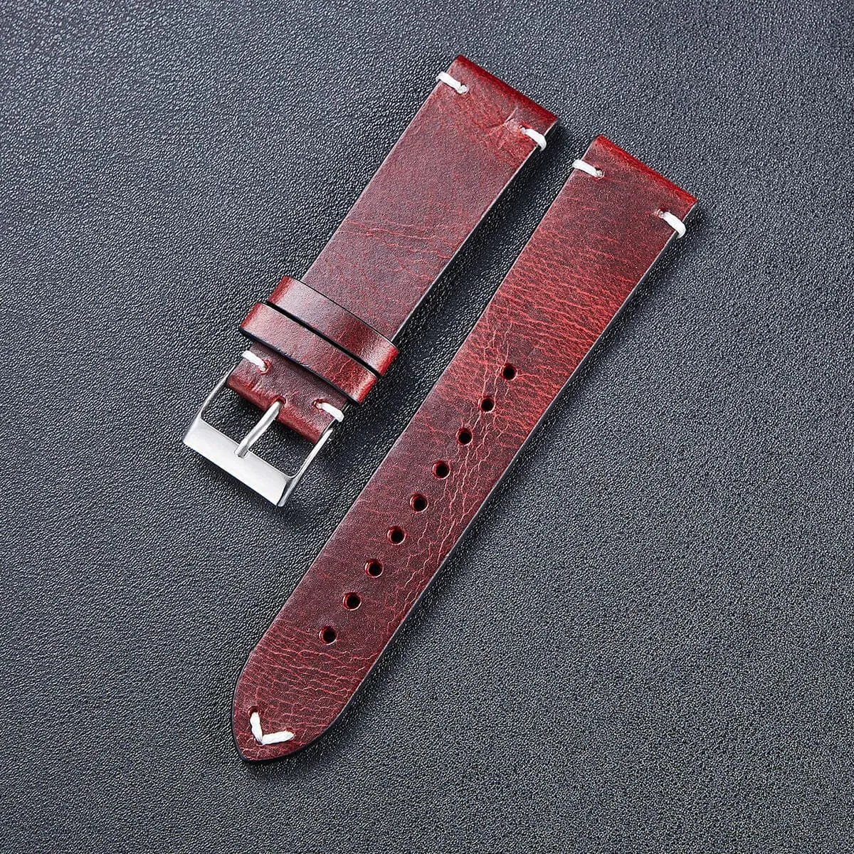 Vintage Oiled Leather Watch Straps Compatible with the Ticwatch E & C2