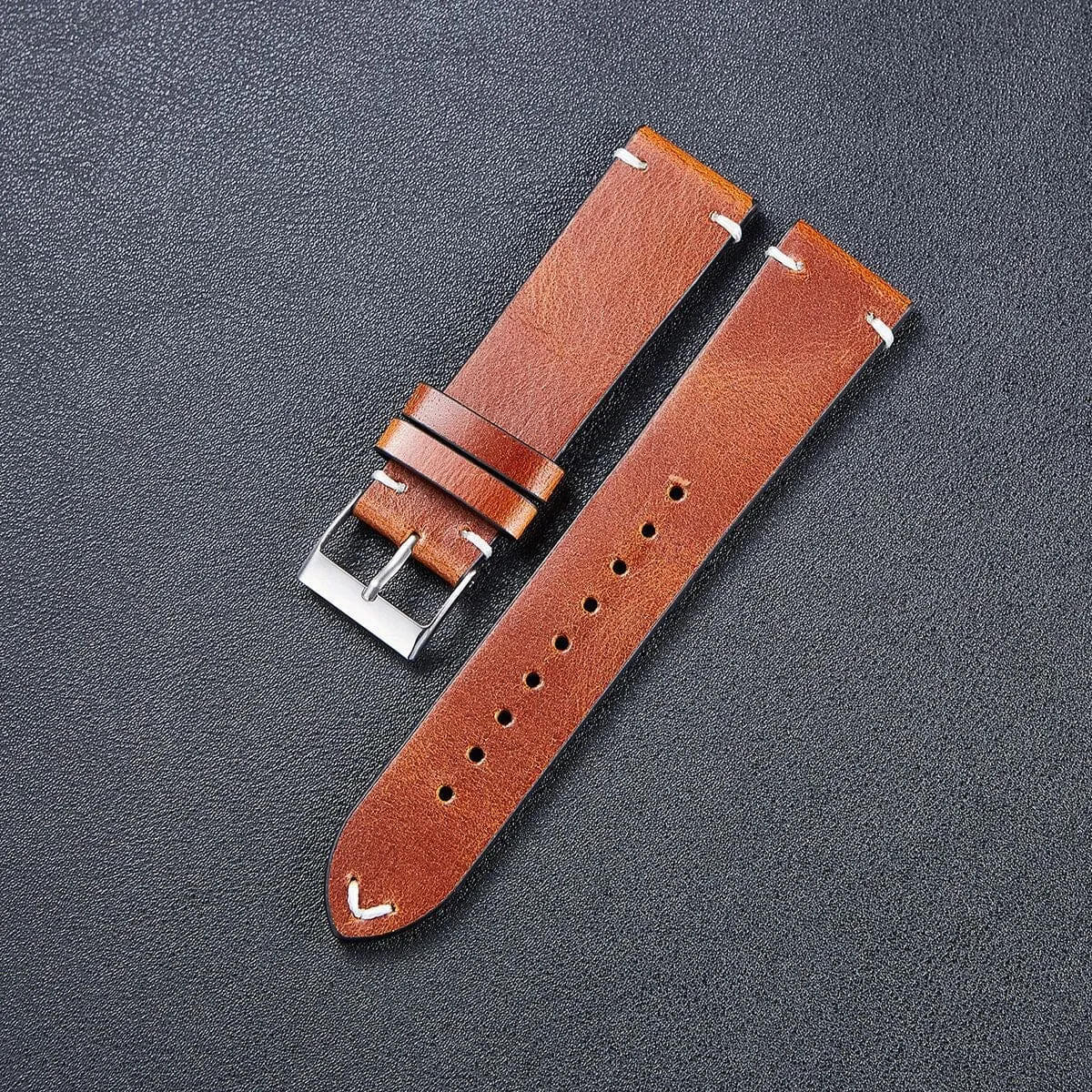 Vintage Oiled Leather Watch Straps Compatible with the Ticwatch E & C2