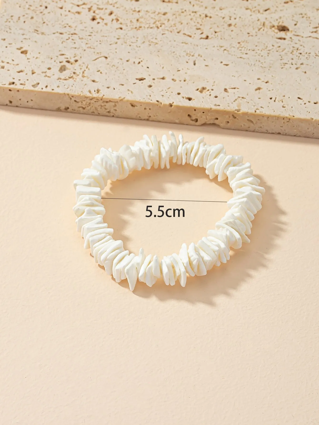 White Shell Beaded Bracelet Women Bracelet Stackable Bracelet Crafted Jewelry